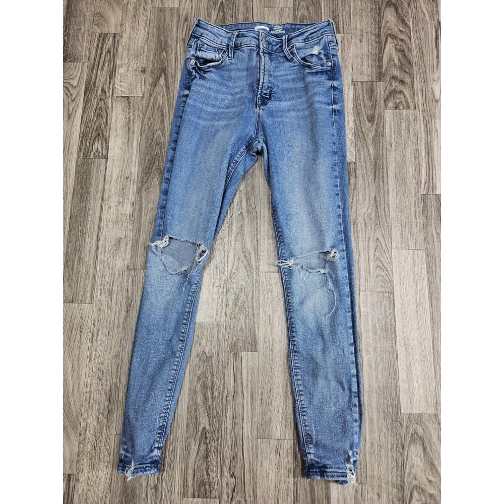 (3/$35) Old Navy Rockstar Jeans Womens 2 Blue Distressed Ripped Skinny High Rise